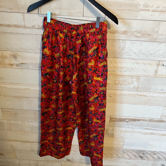 NWOT J.Crew Collection silk Twill jungle cat pants size 00 - Picture 7 of 12